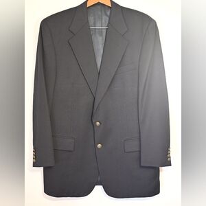 Vintage Van Boven Ann Arbor Navy Blazer 100% Wool Union Made USA Sports Preppy